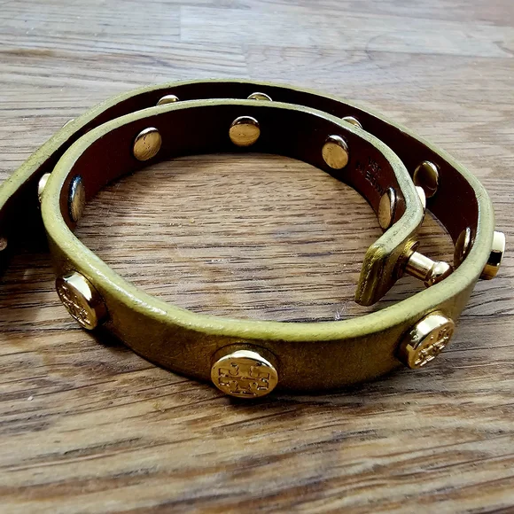 Tory Burch Leather Logo Double Wrap Bracelet - Picture 1 of 2